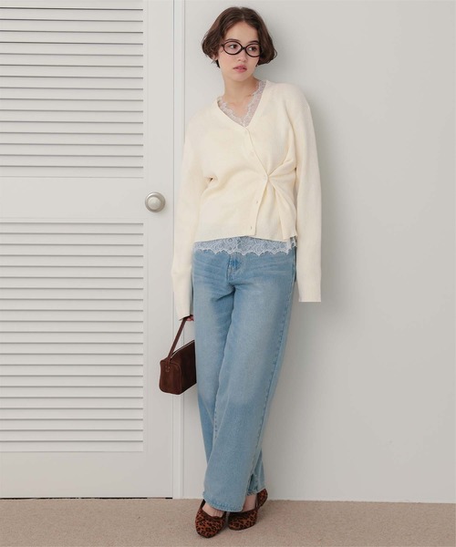 titivate(ティティベイト)の「2wayカシュクールニットカーディガン(カーディガン/ボレロ・レディース・グレイッシュベージュ/レッド/アイボリー/チャコール・S/M/L)」の8枚目の写真