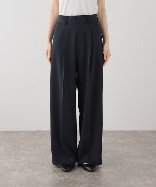 SLOBE IENA(スローブイエナ)の「《WEB限定/4サイズ展開/追加》イージーワイドパンツ(スラックス・レディース・ベージュ/ネイビー/ブラック・38/40/34/36)」の9枚目の写真