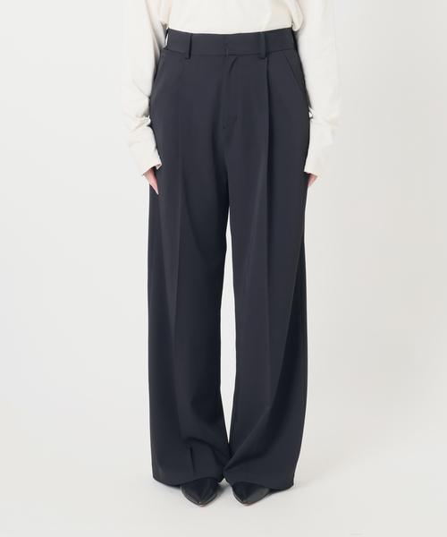 SLOBE IENA(スローブイエナ)の「《WEB限定/4サイズ展開/追加》イージーワイドパンツ(スラックス・レディース・ベージュ/ネイビー/ブラック・38/40/34/36)」の19枚目の写真