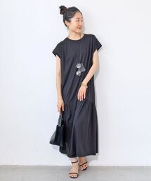 スムースポンチ裾切替ワンピース