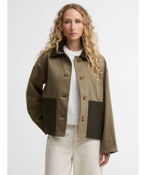 Barbour(バブアー)の「Cloverdale カジュアルコットンジャケット(レディース)(ブルゾン・レディース・グリーン/ホワイト・8/10)」の9枚目の写真