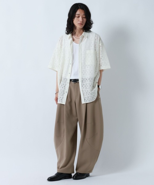 RAGEBLUE(レイジブルー)の「DESIGN SEAM WIDE CURVE PANTS/デザインシームワイドカーブパンツ(スラックス・メンズ・ベージュ/ブラック/グレー・MEDIUM/LARGE)」の12枚目の写真
