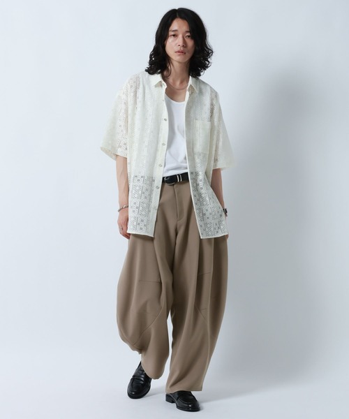 RAGEBLUE(レイジブルー)の「DESIGN SEAM WIDE CURVE PANTS/デザインシームワイドカーブパンツ(スラックス・メンズ・ベージュ/ブラック/グレー・MEDIUM/LARGE)」の13枚目の写真