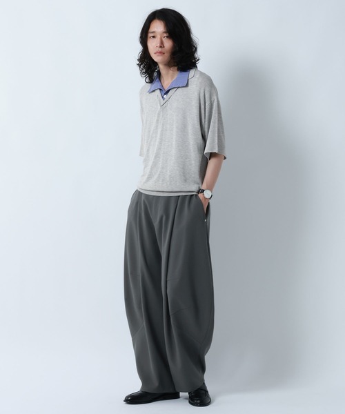 RAGEBLUE(レイジブルー)の「DESIGN SEAM WIDE CURVE PANTS/デザインシームワイドカーブパンツ(スラックス・メンズ・ベージュ/ブラック/グレー・MEDIUM/LARGE)」の6枚目の写真