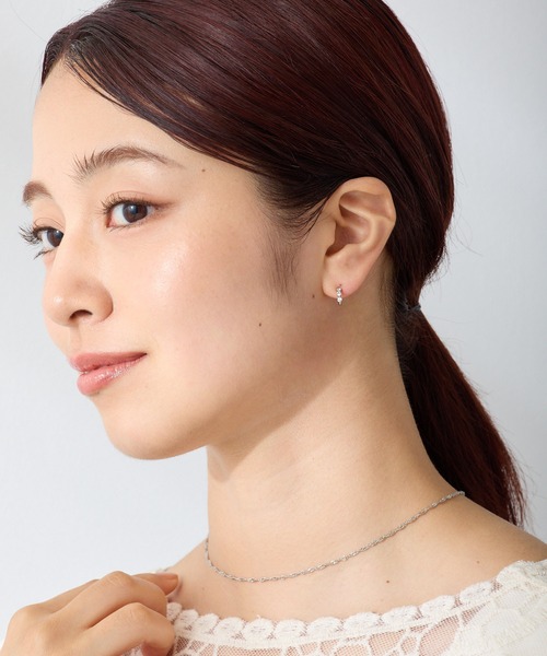 CALIN STANDARD(カリンスタンダード)の「◆金属アレルギー対応◆◆made in japan◆【純金厚メッキ】トリプルキュービックジルコニア 極小ミニマル ループフィットイヤリング(イヤリング・レディース・シルバー/ゴールド/ピンクゴールド・FREE)」の5枚目の写真