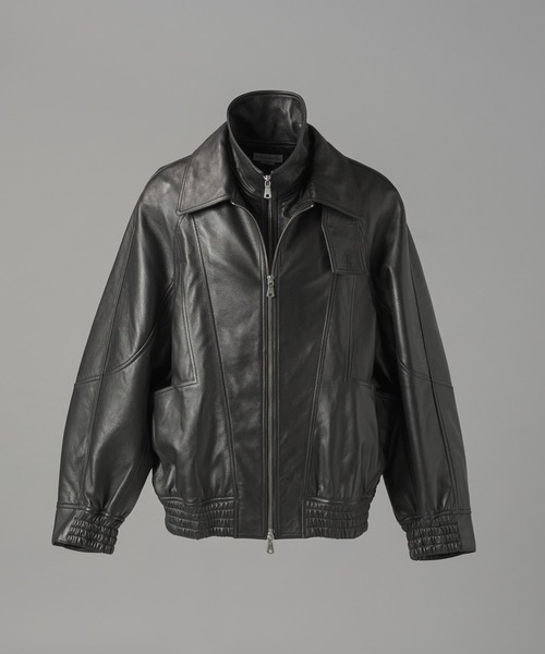 MAISON SPECIAL(メゾンスペシャル)の「《UNISEX》Sheep Leather Prime-Over Layering Single Blouson/シープレザープライムオーバーレイヤリングシングルブルゾン【MAISON SPECIAL/メゾンスペシャル】(ブルゾン・メンズ・ダークブラック/ブラック・0/2/1)」の14枚目の写真