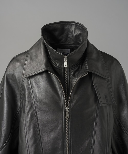 MAISON SPECIAL(メゾンスペシャル)の「《UNISEX》Sheep Leather Prime-Over Layering Single Blouson/シープレザープライムオーバーレイヤリングシングルブルゾン【MAISON SPECIAL/メゾンスペシャル】(ブルゾン・メンズ・ダークブラック/ブラック・0/2/1)」の18枚目の写真