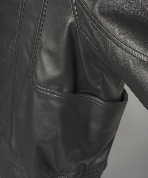 MAISON SPECIAL(メゾンスペシャル)の「《UNISEX》Sheep Leather Prime-Over Layering Single Blouson/シープレザープライムオーバーレイヤリングシングルブルゾン【MAISON SPECIAL/メゾンスペシャル】(ブルゾン・メンズ・ダークブラック/ブラック・0/2/1)」の22枚目の写真
