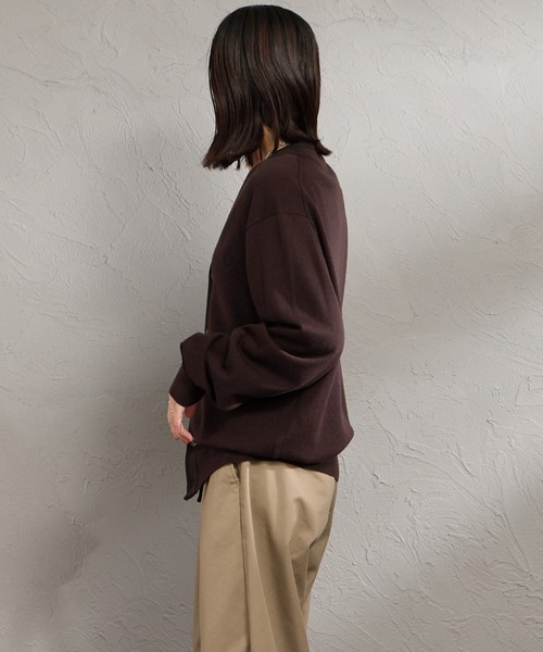FRED PERRY（フレッドペリー）の「【WEB先行予約】[FRED PERRY/フレッドペリー] Vネック クラシックニットカーディガン(WEB限定)（カーディガン/ボレロ・レディース・ブラック/ダークブラウン・M/S/L）」の18枚目の写真
