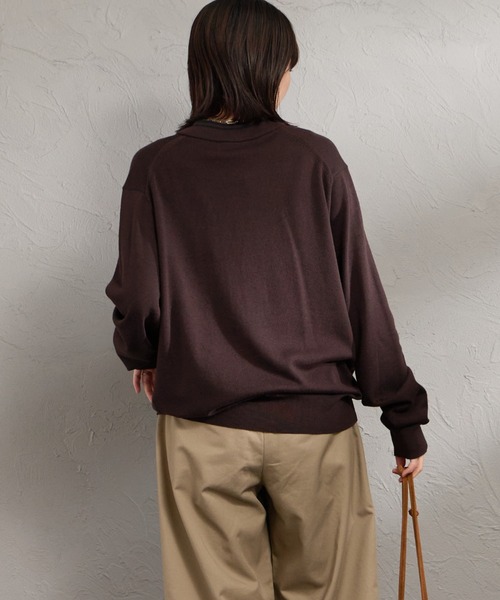 FRED PERRY（フレッドペリー）の「【WEB先行予約】[FRED PERRY/フレッドペリー] Vネック クラシックニットカーディガン(WEB限定)（カーディガン/ボレロ・レディース・ブラック/ダークブラウン・M/S/L）」の19枚目の写真