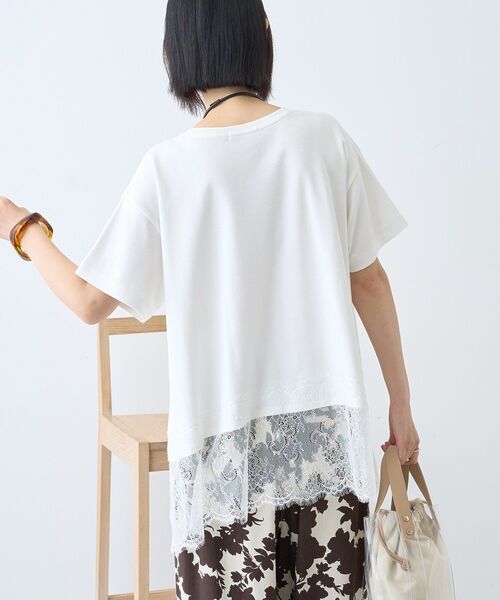 AMERICAN HOLIC(アメリカンホリック)の「【接触冷感】裾レース半袖プルオーバー(Tシャツ/カットソー・レディース・オフホワイト/グレイッシュベージュ/ブラック・M/L)」の20枚目の写真