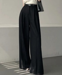 ハイウエストタックワイドパンツ