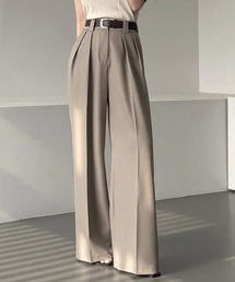 ハイウエストタックワイドパンツ