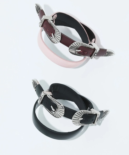 [極美品] TOGA TOO ダブルバックルバングル レザー TOGA TOO/トーガトゥー】Double buckle leather bangle/ダブルバックル