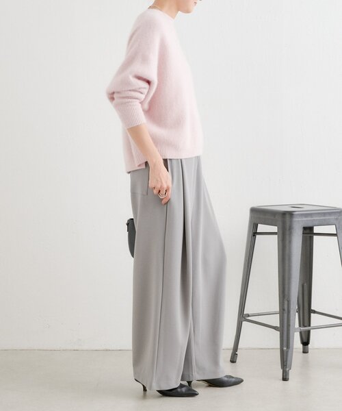 BEARDSLEY(ビアズリー)の「フカタックカットパンツ(その他パンツ・レディース・ライトグレー/ホワイト・1/0/2)」の3枚目の写真