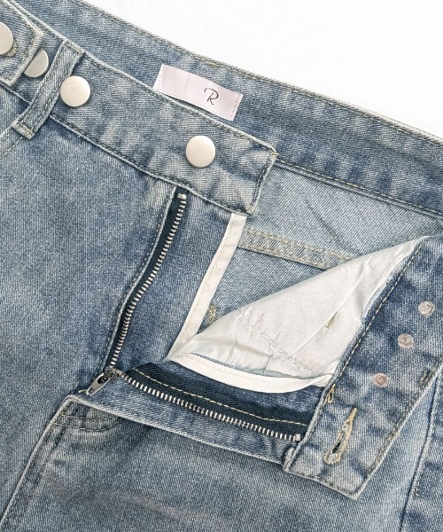 Riff(リフ)の「ウエスト調整ダメージデニム(デニムパンツ・レディース・ブルー・S/M/L)」の5枚目の写真