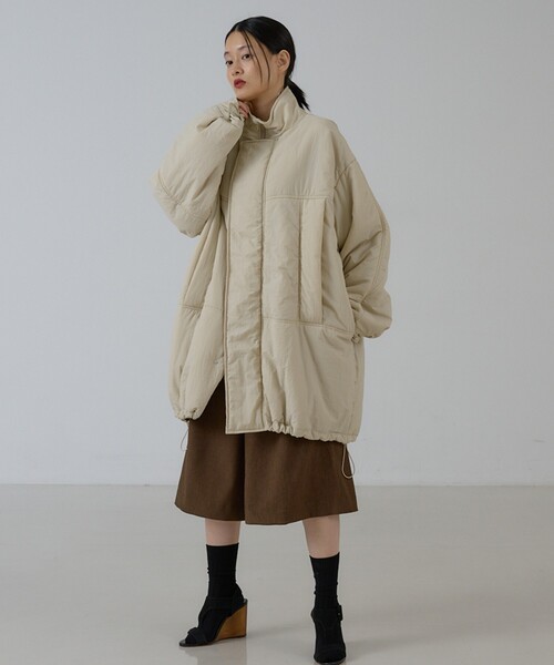 NOMINE(ノミネ)の「フロントボタン オックス バミューダワイドパンツ|セットアップ対応 ウールライク(その他パンツ・レディース・ブラウン/チャコールグレー・フリー)」の18枚目の写真