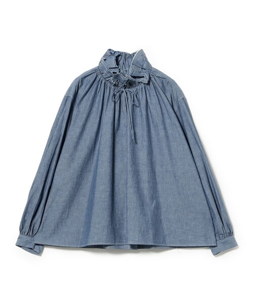 BEAMS BOY（ビームスボーイ）の「HAVERSACK / ダンガリー ダブル フリルカラー プルオーバー シャツ（シャツ/ブラウス・レディース・インディゴブルー・1）」の2枚目の写真