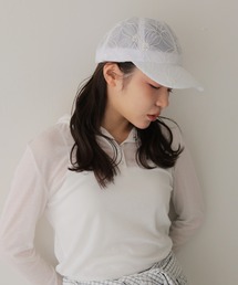 cheriella（シェリエラ）の「【cheriella】Casselini(キャセリーニ)／フラワーレースキャップ　FLOWER LACE CAP（キャップ）」