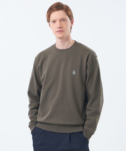 MACKINTOSH PHILOSOPHY(マッキントッシュ フィロソフィー)の「【WEB&一部店舗限定】BUCKINGHAM BEAR 10オンス裏パイル ワンポイントクルーネックスウェット(スウェット・メンズ・グレー系その他2/ブラック/ダークネイビー/ダークブラウン・40/38)」の1枚目の写真