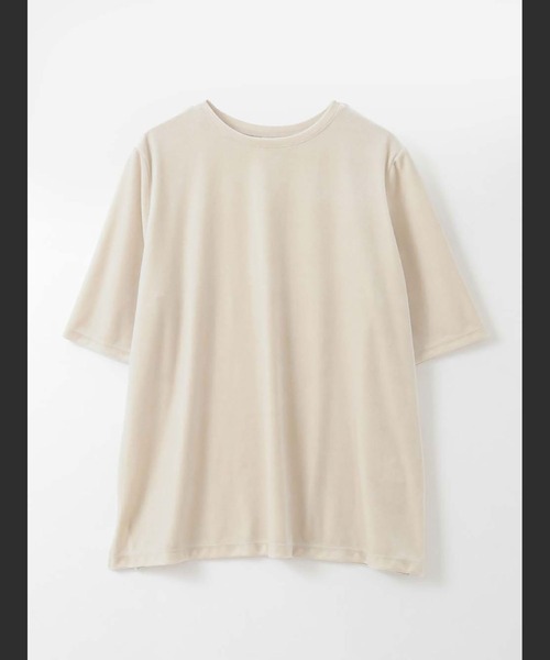 HER.(ハー)の「ベロアハーフスリーブTシャツ(Tシャツ/カットソー・レディース・ブラック/クリーム・フリー)」の16枚目の写真