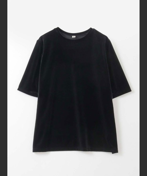 HER.(ハー)の「ベロアハーフスリーブTシャツ(Tシャツ/カットソー・レディース・ブラック/クリーム・フリー)」の22枚目の写真