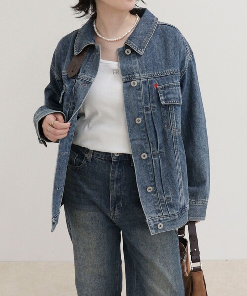 fredy emue（フレディエミュ）の「2WAYカラーデニムジャケット（デニムジャケット・レディース・ブルー/サックスブルー・38）」の22枚目の写真