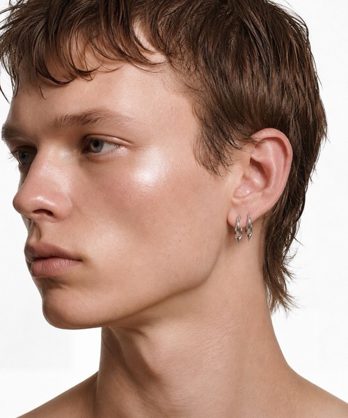 VI E DIT（ヴィエディット）の「Distorted Halo Piercing/ピアス/サージカルステンレス/金属アレルギー対応（ピアス（両耳用）・メンズ・シルバー・FREE）」の2枚目の写真