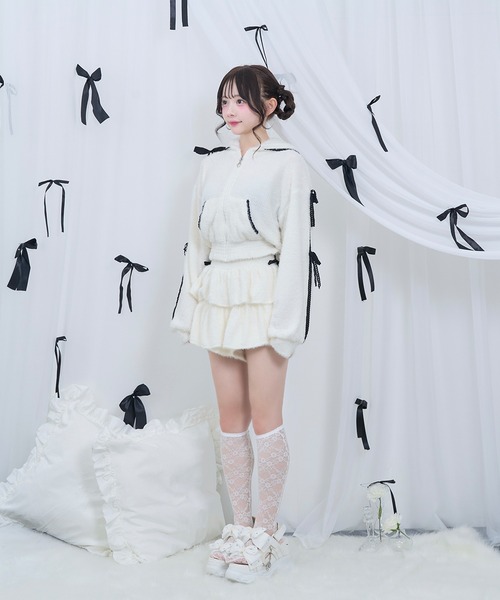 Honey Cinnamon(ハニーシナモン)の「ふわふわ配色セットアップ(セットアップ・レディース・ブラック/ホワイト・FREE)」の19枚目の写真