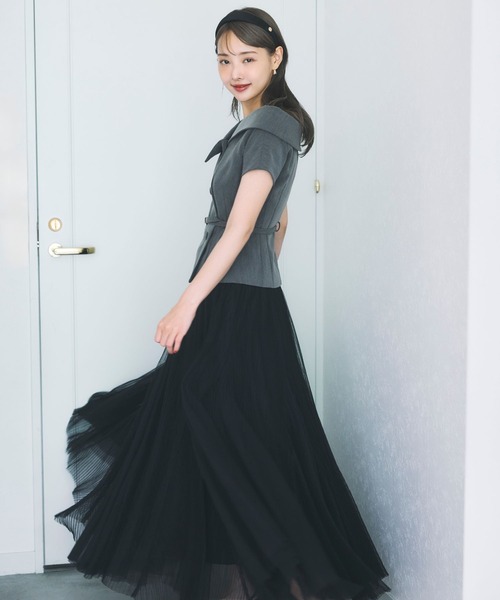 polaura(ポローラ)の「オフショルカラーダブルボタンジャケット(Tシャツ/カットソー・レディース・グレー/ホワイト/ブラック/ブラウン・FREE)」の9枚目の写真
