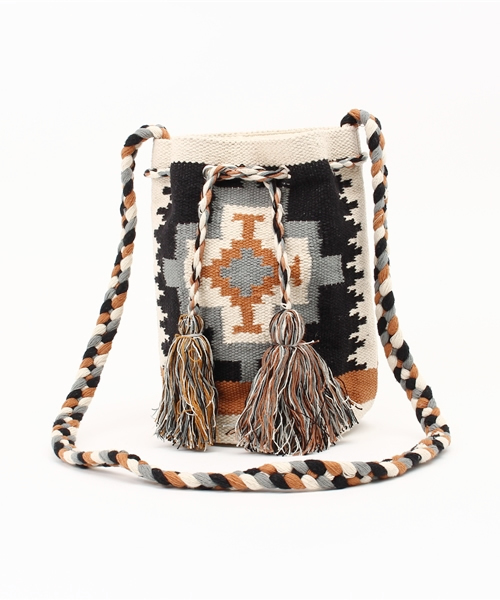 CAPRICIEUX LE'MAGE(カプリシューレマージュ)の「コットンジャガード巾着ショルダー(ショルダーバッグ・レディース・ブラウン・FREE)」の1枚目の写真