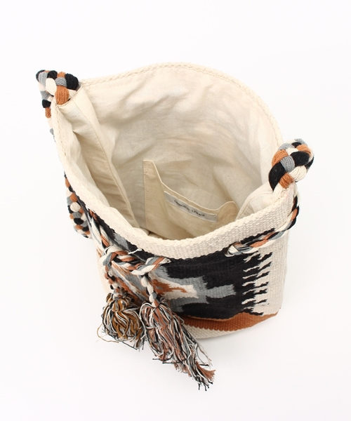 CAPRICIEUX LE'MAGE(カプリシューレマージュ)の「コットンジャガード巾着ショルダー(ショルダーバッグ・レディース・ブラウン・FREE)」の5枚目の写真