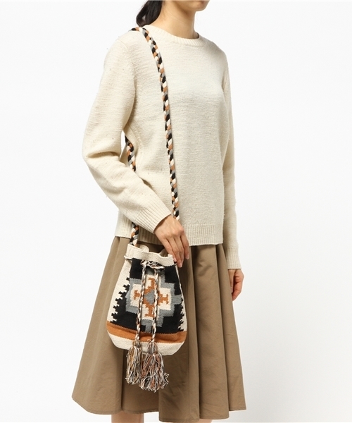 CAPRICIEUX LE'MAGE(カプリシューレマージュ)の「コットンジャガード巾着ショルダー(ショルダーバッグ・レディース・ブラウン・FREE)」の9枚目の写真