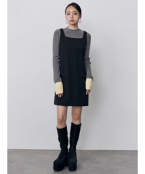 MURUA(ムルーア)の「フィットタックブーツ(ブーツ・レディース・ブラック/アイボリー・24.5/23.5/22.5)」の6枚目の写真