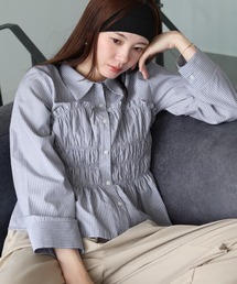 ペプラムシャーリングシャツ