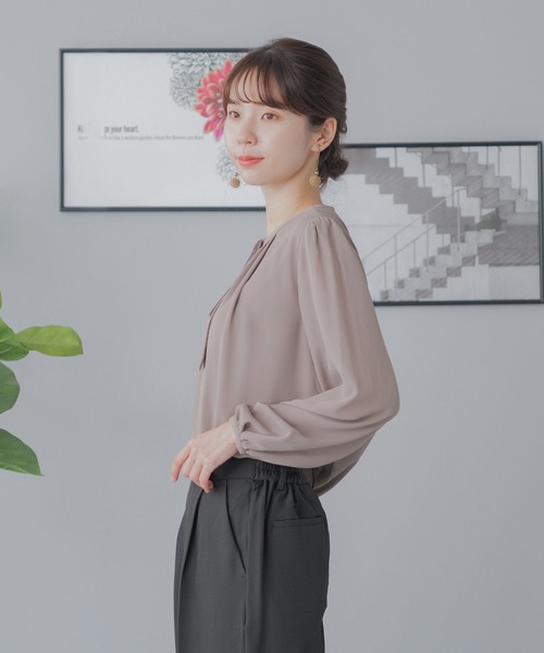 festinalente(フェスティナレンテ)の「2way ボウタイ 長袖 ブラウス(シャツ/ブラウス・レディース・ホワイト/モカ/ブラック・L/M/S/LL)」の9枚目の写真