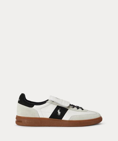 POLO RALPH LAUREN(ポロ ラルフ ローレン)の「Bedford レザースエード スニーカー(スニーカー・メンズ・ホワイト・9.5D/9D/8.5D/8D/7.5D/7D)」の1枚目の写真