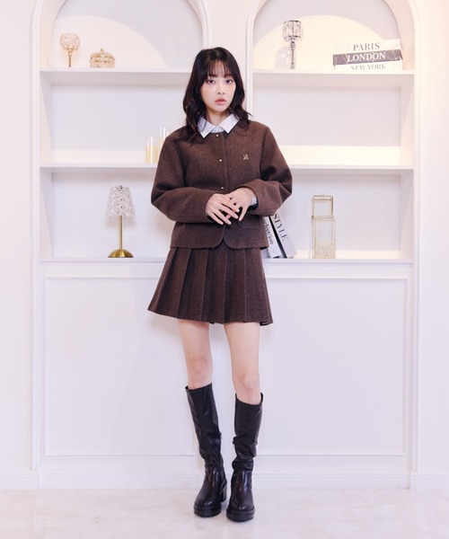 Lallana(ララーナ)の「Classic Wool-Like Jacket /クラシックウールライクジャケット(その他アウター・レディース・ブラウン/グレー・FREE)」の15枚目の写真