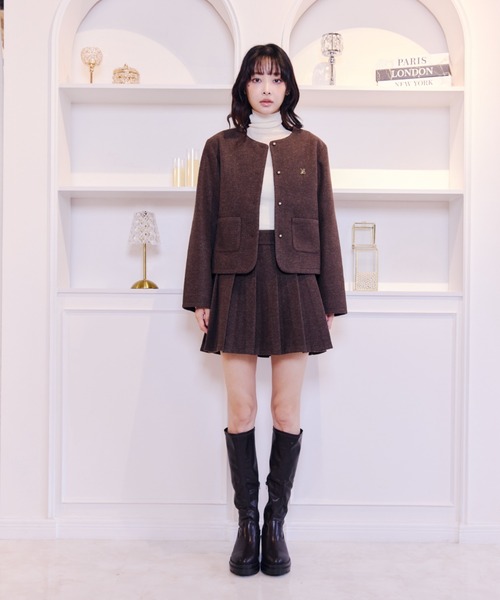 Lallana(ララーナ)の「Classic Wool-Like Jacket /クラシックウールライクジャケット(その他アウター・レディース・ブラウン/グレー・FREE)」の16枚目の写真