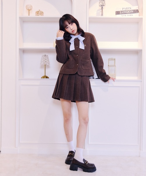 Lallana(ララーナ)の「Classic Wool-Like Jacket /クラシックウールライクジャケット(その他アウター・レディース・ブラウン/グレー・FREE)」の17枚目の写真