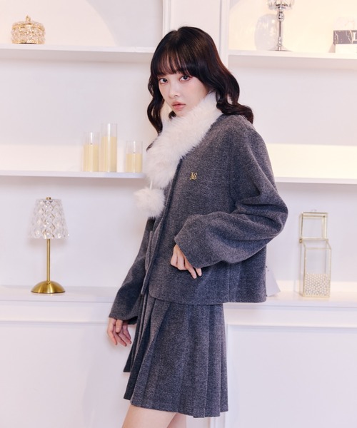 Lallana(ララーナ)の「Classic Wool-Like Jacket /クラシックウールライクジャケット(その他アウター・レディース・ブラウン/グレー・FREE)」の18枚目の写真