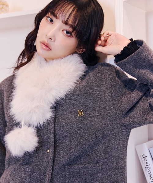 Lallana(ララーナ)の「Classic Wool-Like Jacket /クラシックウールライクジャケット(その他アウター・レディース・ブラウン/グレー・FREE)」の19枚目の写真