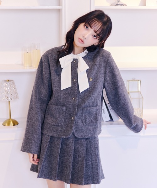 Lallana(ララーナ)の「Classic Wool-Like Jacket /クラシックウールライクジャケット(その他アウター・レディース・ブラウン/グレー・FREE)」の12枚目の写真
