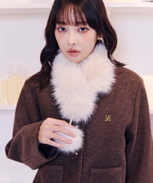 Lallana(ララーナ)の「Classic Wool-Like Jacket /クラシックウールライクジャケット(その他アウター・レディース・ブラウン/グレー・FREE)」の8枚目の写真