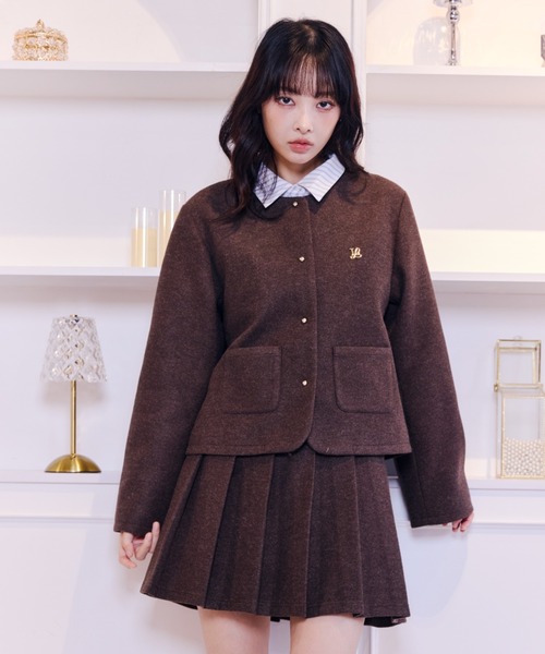 Lallana(ララーナ)の「Classic Wool-Like Jacket /クラシックウールライクジャケット(その他アウター・レディース・ブラウン/グレー・FREE)」の6枚目の写真
