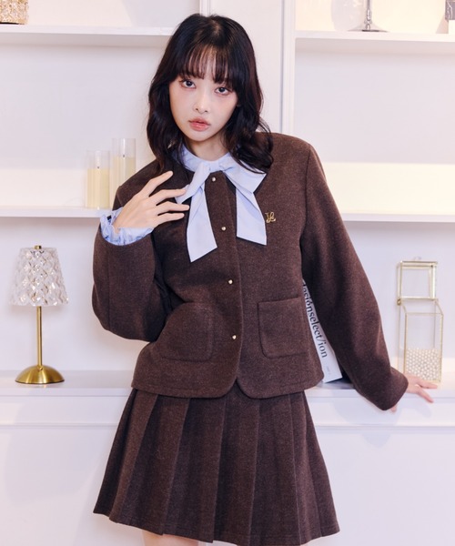 Lallana(ララーナ)の「Classic Wool-Like Jacket /クラシックウールライクジャケット(その他アウター・レディース・ブラウン/グレー・FREE)」の10枚目の写真