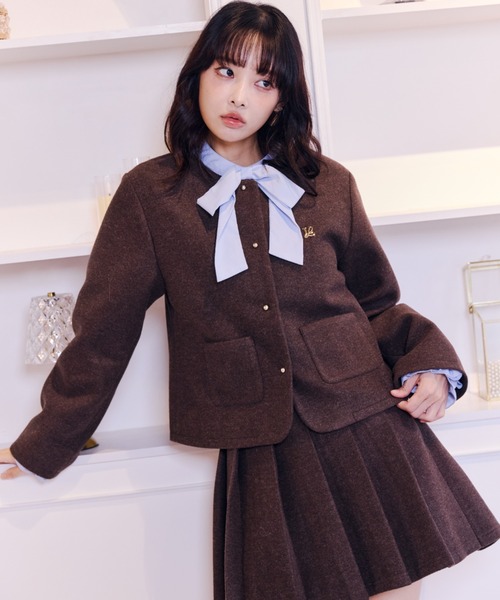 Lallana(ララーナ)の「Classic Wool-Like Jacket /クラシックウールライクジャケット(その他アウター・レディース・ブラウン/グレー・FREE)」の11枚目の写真