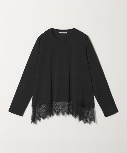 BEAUTY&YOUTH UNITED ARROWS(ビューティーアンドユースユナイテッドアローズ)の「レースコンビ ロングスリーブ カットソー(Tシャツ/カットソー・レディース・ダークブラウン/ブラック/オフホワイト・FREE)」の2枚目の写真