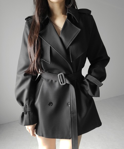 me+em select(ミームセレクト)の「【 2color 】ウエストマークレディミドルトレンチコート / waistmark lady middle trench coat(トレンチコート・レディース・ベージュ/ブラック・FREE)」の10枚目の写真
