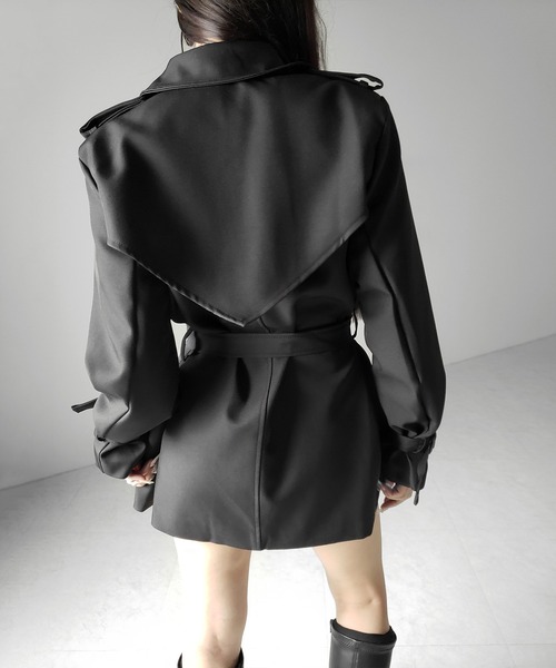 me+em select(ミームセレクト)の「【 2color 】ウエストマークレディミドルトレンチコート / waistmark lady middle trench coat(トレンチコート・レディース・ベージュ/ブラック・FREE)」の11枚目の写真